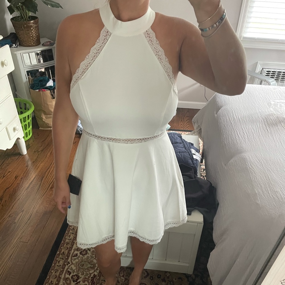 Reach Out My Hand White Skater Dress